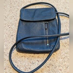 Tignanello cross-body leather purse blue